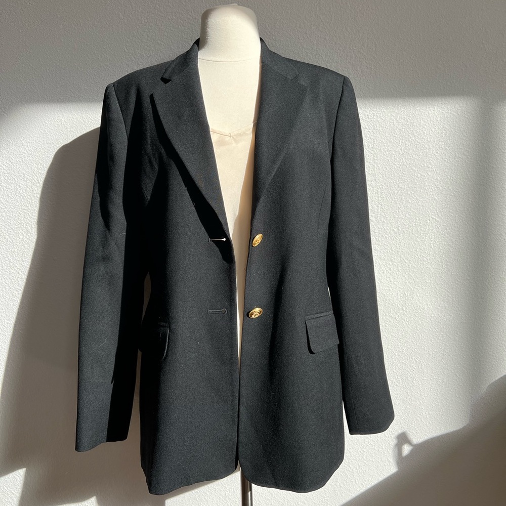 Talbots Black Blazer with Gold Buttons